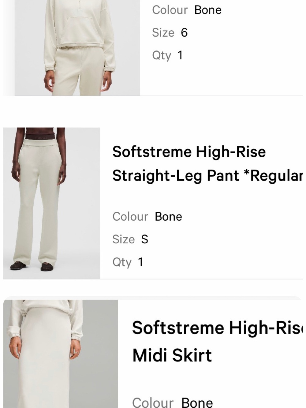 lululemon athletica Softstreme set, bone, short, small